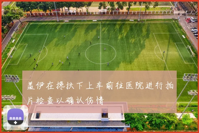 盖伊在搀扶下上车前往医院进行拍片检查以确认伤情